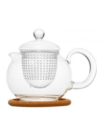 Чайник стеклянный "Пион" с заварочной колбой и пробковой подставкой (800 мл)