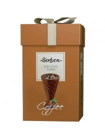 Мини-рожок хрустящий SORBON с какао начинкой (кофе и воздушные зерна) 200 гр
